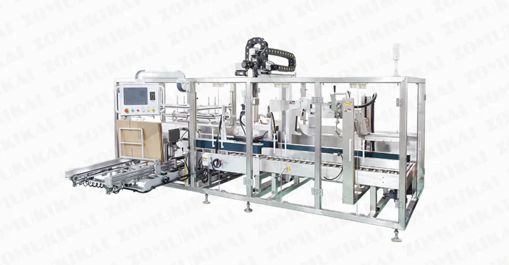 ZOMUKIKAI ZC-IT600 Automatic Bottle Case Packing Machine packing bottles into cartons