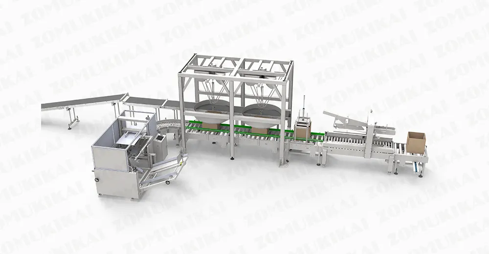 ZC-PP500 Vision-Guided Delta Spider Robot Case Packer by ZOMUKIKAI